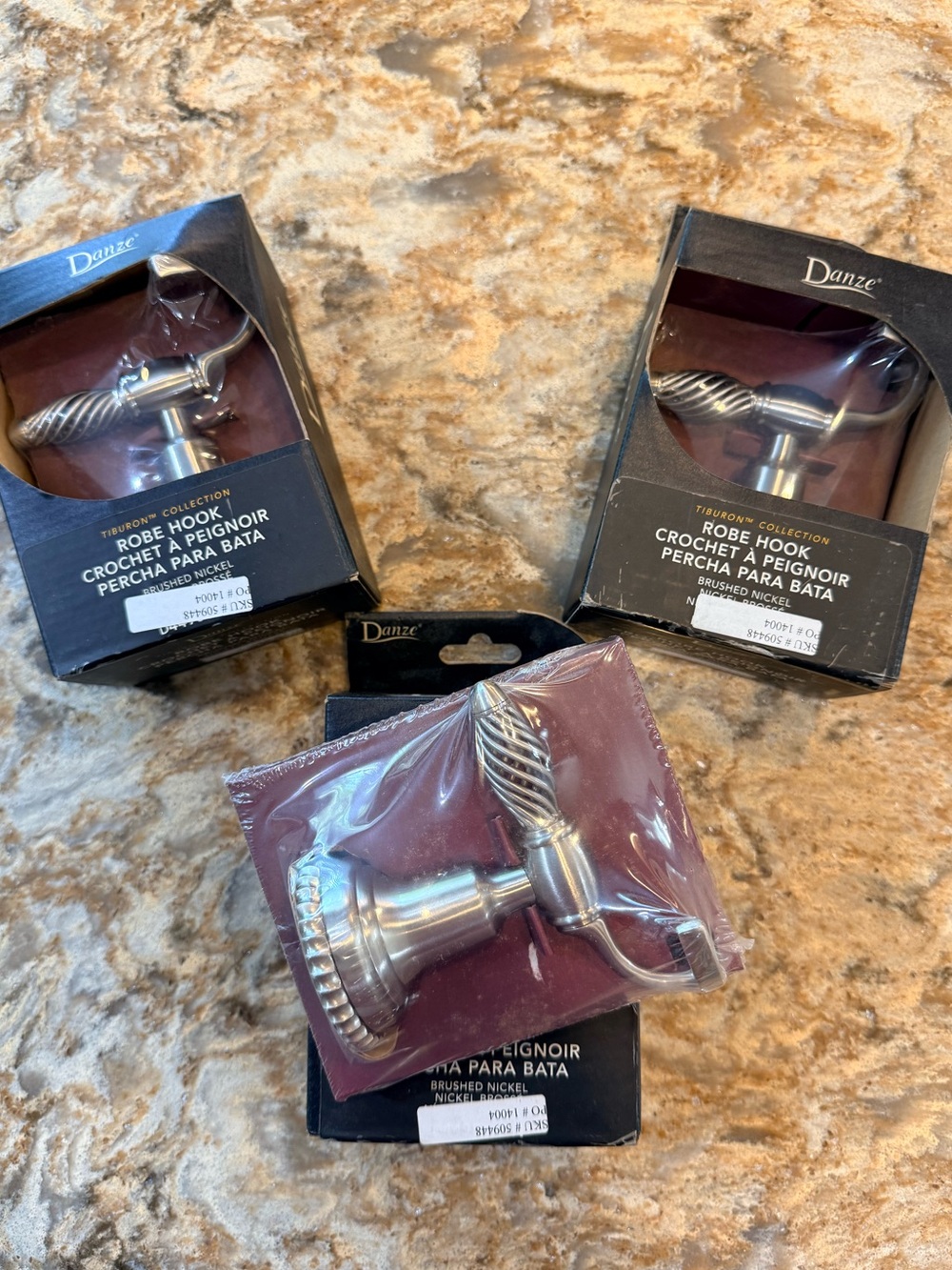 Set of 3 Danze Brushed Nickel Robe Hook - Bathroom Hooks